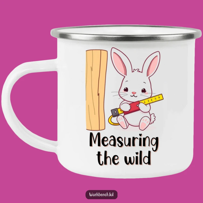 Funny Rabbit Carpenter Camping Mug - Rugged & Humorous Companion for Outdoor Projects