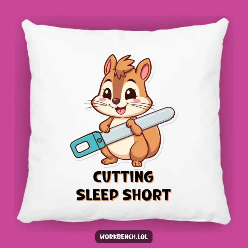Funny Squirrel Saw Grin Pillow - Comfy & Cheerful Gift!