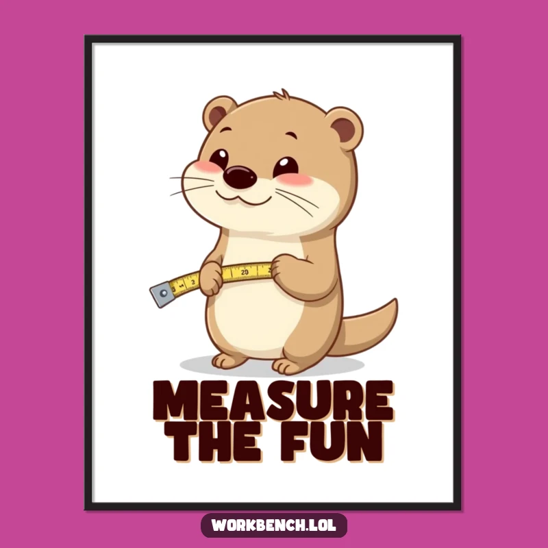 Funny Otter Measuring Tape Art: Decorate with Aquatic Joy!