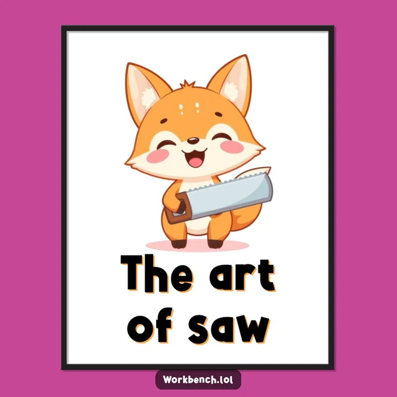 Funny Fox Carpenter Digital Art Print - Instant Cheerful DIY Decor for Your Home
