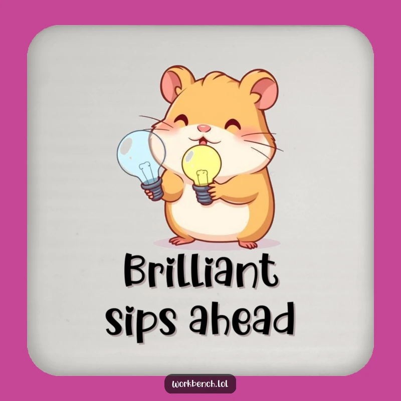 Funny Hamster Lightbulb Coaster: Protect Surfaces with Brilliance!