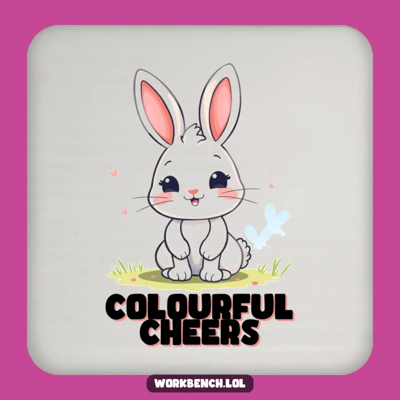 Funny Bunny Painting Coaster - Protect Surfaces Artfully!