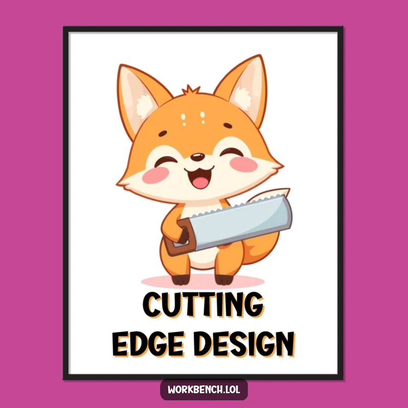 Funny Fox Carpenter Poster - Bring Excitement and Humor to Your Workshop Wall