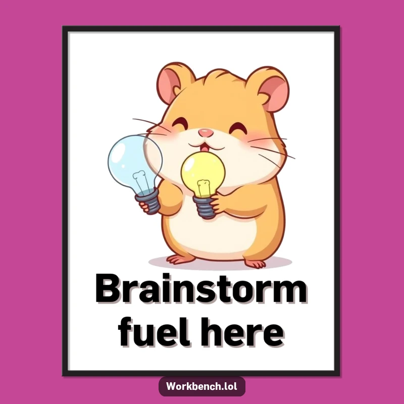 Funny Hamster Lightbulb Poster: Decorate with Genius!