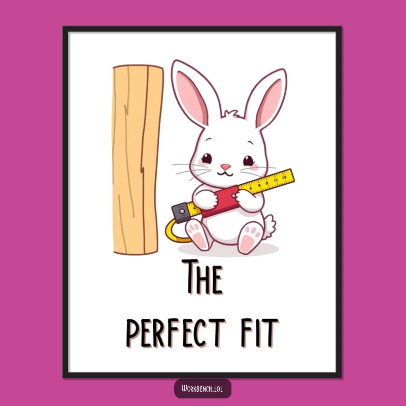 Funny Rabbit Carpenter Poster - Hilarious DIY Wall Art for a Laughing Workshop