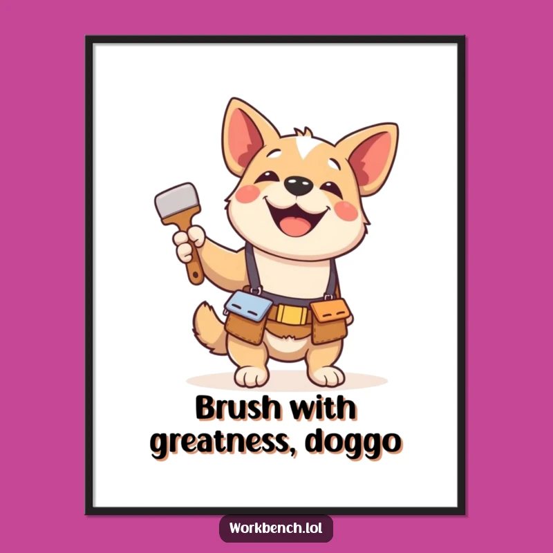 Funny Free Printable Dog Wall Art: Artistic Paws Decor Downloadable