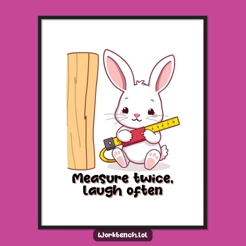 Funny Free Printable Wall Art: Rabbit Carpenter DIY Downloadable Decor