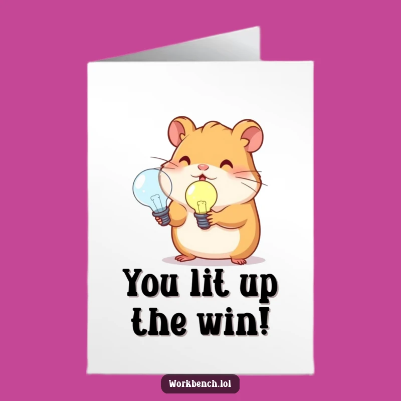 Free Printable Congrats Card: Hamster Lightbulb, Funny Downloadable Gift!