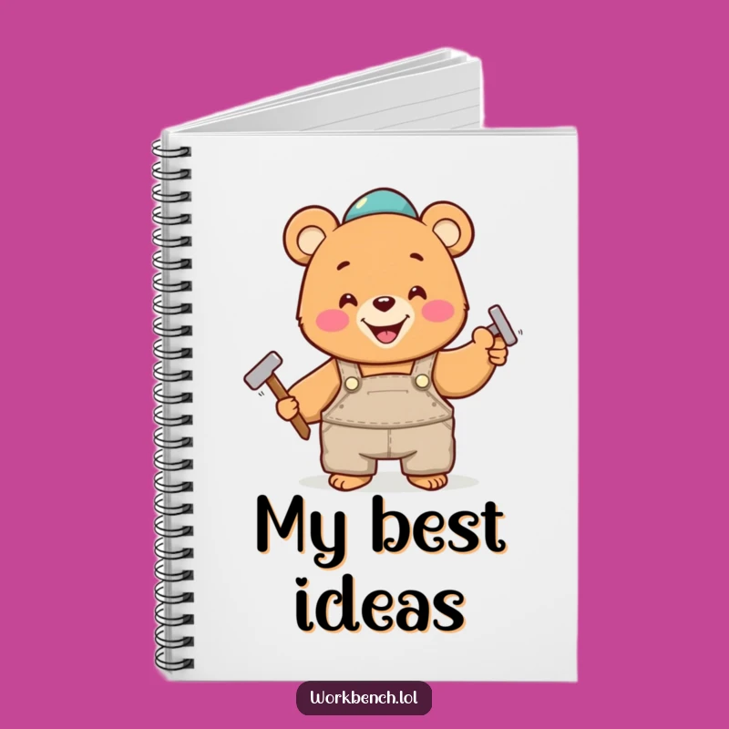 Funny Bear Hammering Nail Notebook: Jot Down Plans with Cheerful Energy